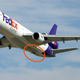 Un MD-11 de FedEx equipado con el sistema antimisiles Northrop Grumman Guardian durante la prueba de 2007-2008